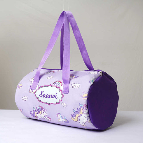 Personalised Unicorn Printed Kids Swimming Duffle Bag