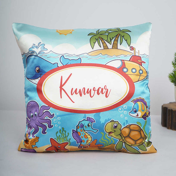 Personalised Fish Printed Kids Cushion