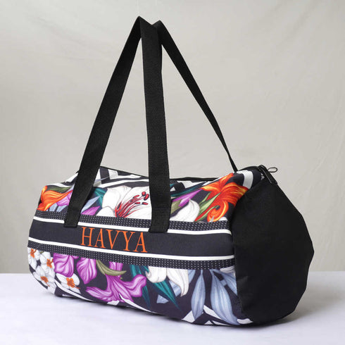Personalised Floral Printed Kids Swimming Duffle Bag