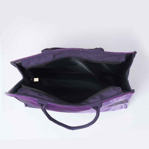 Personalised Printed Purple Box Tote Bag - Uncommongifts.in