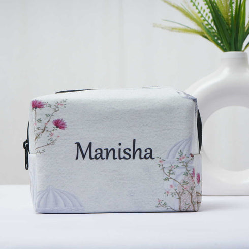 Personalised Floral Printed Box Pouch - Uncommongifts.in