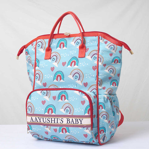 Personalized Hearts Printed Diaper Bag