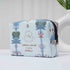 Personalised Blue Floral Printed Box Pouch - Uncommongifts.in