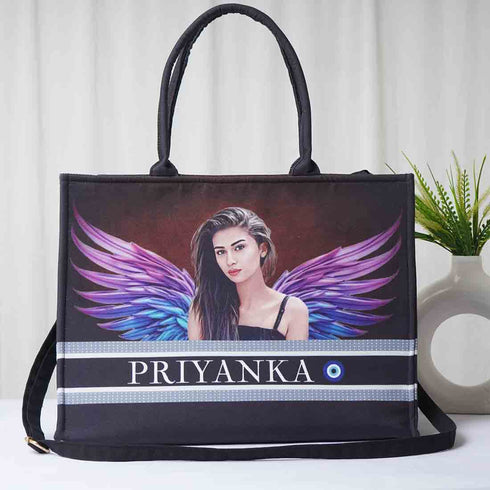 Personalised Photo Printed Box Tote Bag Combo Gift Set - Uncommongifts.in