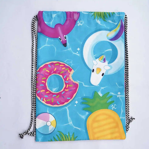 Personalised Donut Printed Drawstring Bag for Kids