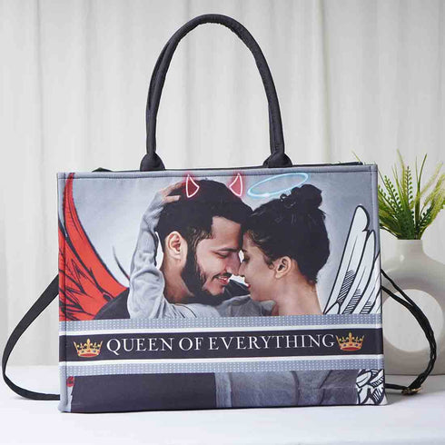 Personalised Photo Printed Box Tote Bag Combo Gift Set - Uncommongifts.in