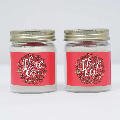 Personalised Candle For Valentine's Day Set of 2