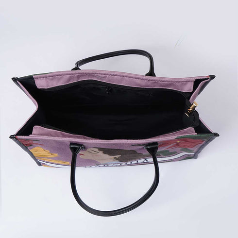 Personalised Beautiful Girl Floral Printed Box Tote Bag - Uncommongifts.in