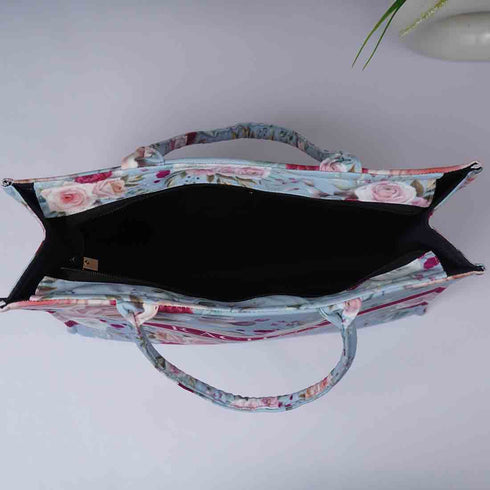 Personalised Blue Floral Printed Box Bag