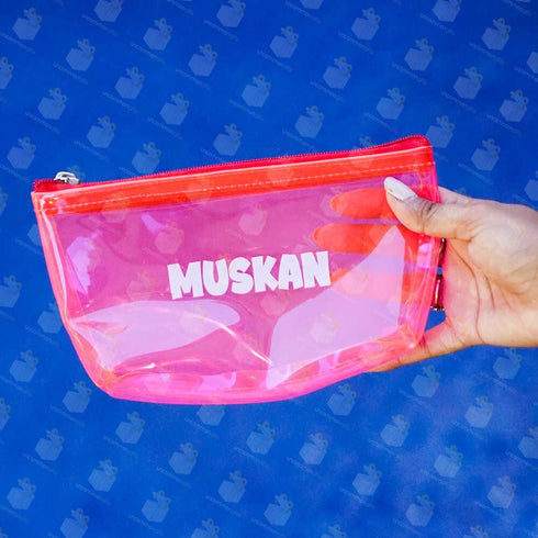 Personalised Small Jelly Travel Pouch for Kids - Pink