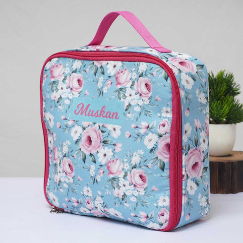 Personalised Floral Traveler Makeup Bag Vanity Pouch for Women