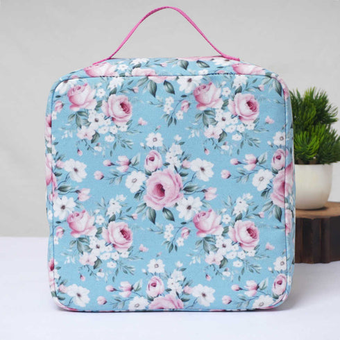 Personalised Floral Traveler Makeup Bag Vanity Pouch for Women