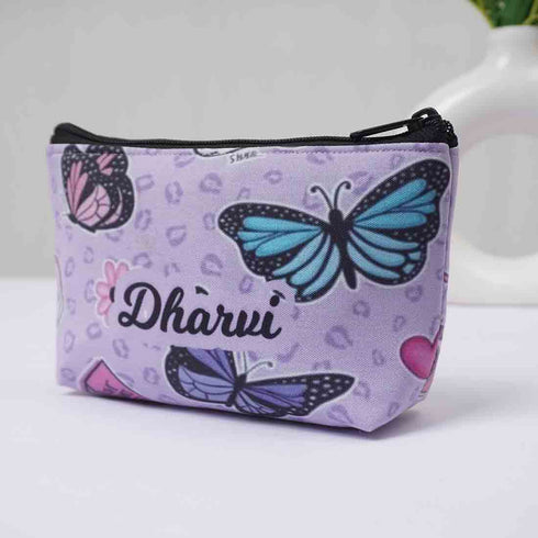 Butterfly Printed Personalised Pouch