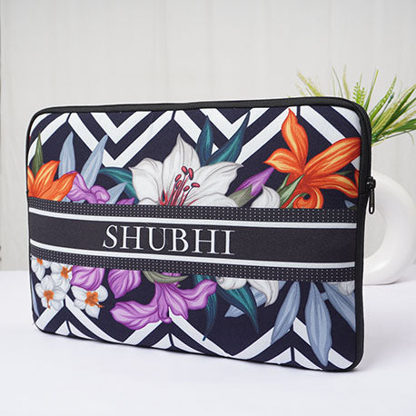 Floral Printed Personalised Laptop Sleeve/Cover