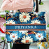 Blue Daisy Flower Printed Customised Box Tote Bag - Uncommongifts.in