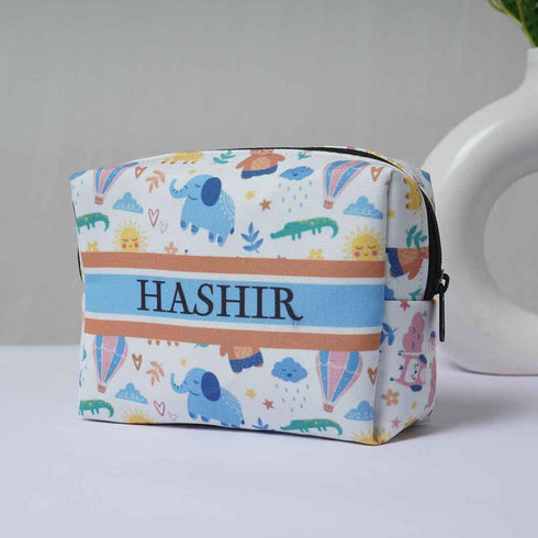 Personalised Elephant Printed Box Pouch