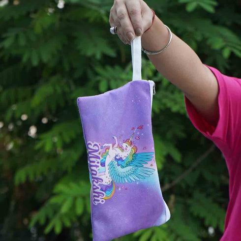 Personalised Unicorn Printed Bag Pack With Pouch