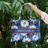 Blue Daisy Flower Printed Customised Box Tote Bag - Uncommongifts.in