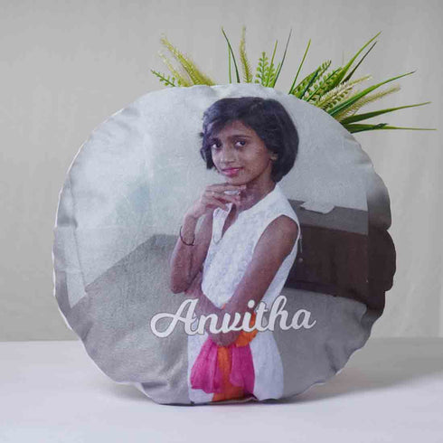 Personalized Photo Printed Rounded Cushion