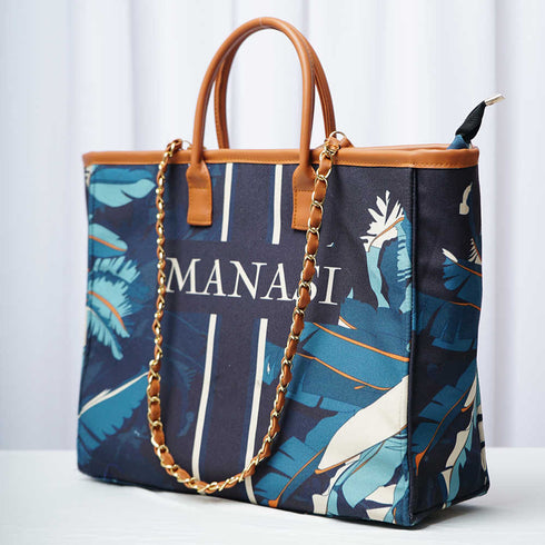 Blue Strap Leaf's Printed Personalised Luna Handbag Combo Gift Set