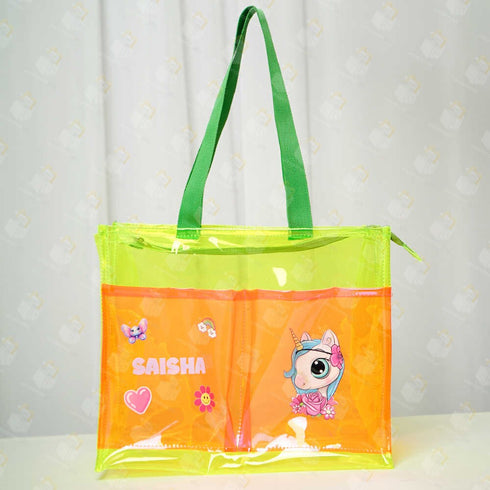 Personalised Kids Jelly Tote Bag - Green