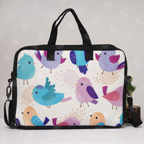 Birds Printed Canvas Laptop Bag - 15.6 inch