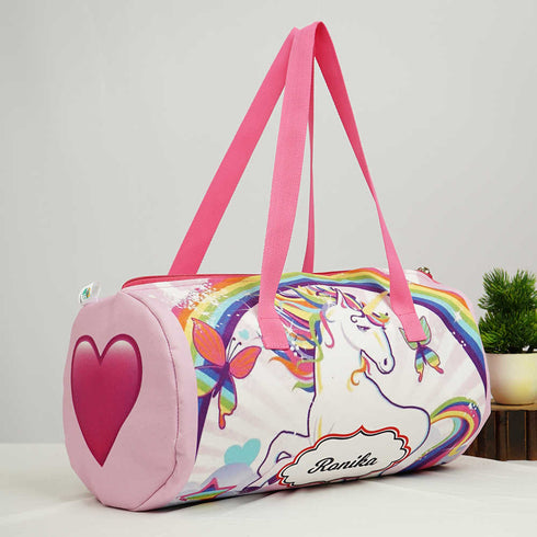 Personalised Unicorn Printed Kids Swimming Duffle Bag