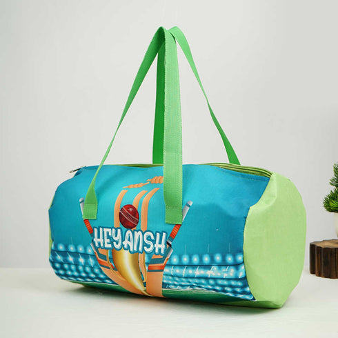 Personalised Cricket Printed Kids Swimming Duffle Bag