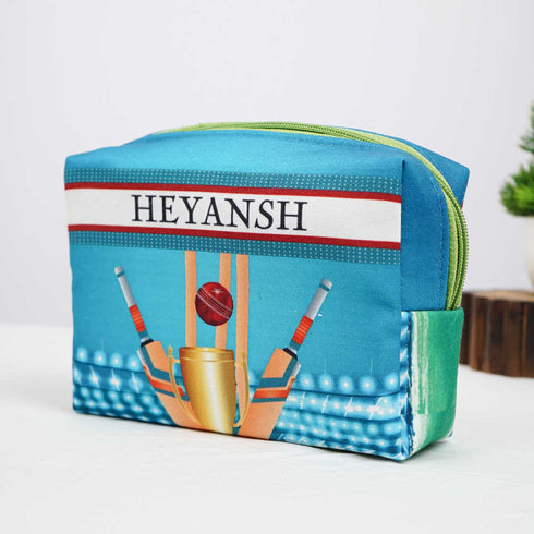 Personalised Cricket Printed Kids Box Pouch