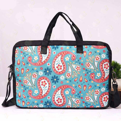 Floral Printed Canvas Laptop Bag - 15.6 inch