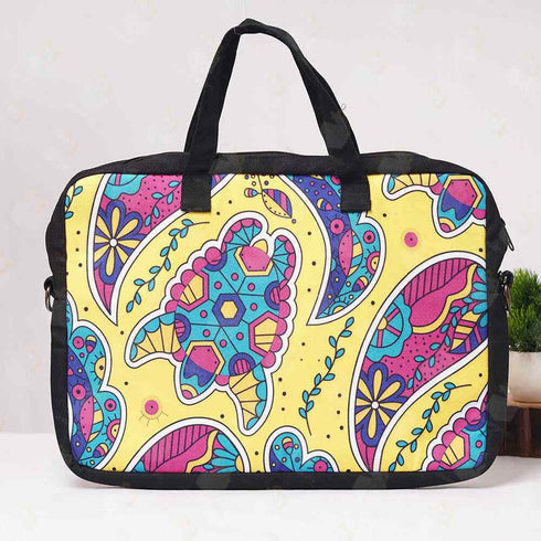Multicolor Printed Canvas Laptop Bag - 15.6 inch