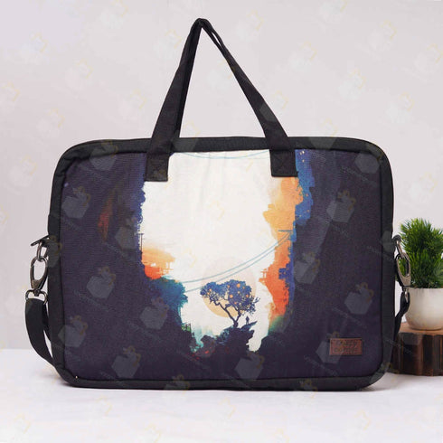 Nature Printed Canvas Laptop Bag - 15.6 inch