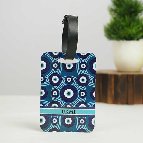 Personalized Evil Eye Printed Kids Box Pouch & Luggage Tag Combo