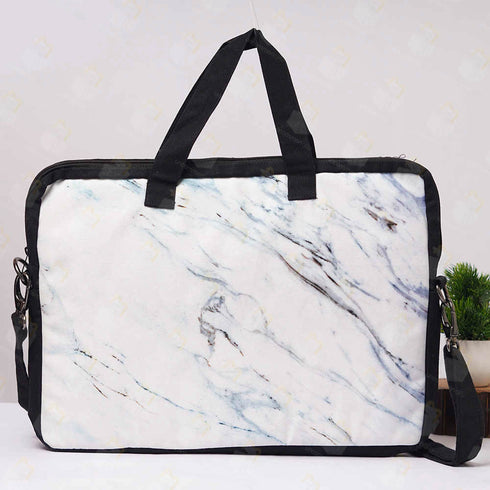 Marble Printed Canvas Laptop Bag - 15.6 inch