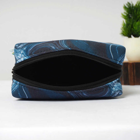 Personalised Blue Marble Printed Box Pouch