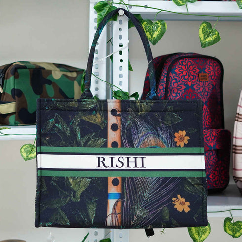 Feather & Flute Printed Customised Box Tote Bag - Uncommongifts.in