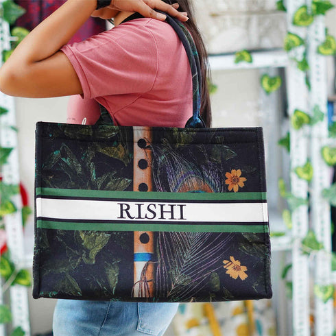 Feather & Flute Printed Customised Box Tote Bag - Uncommongifts.in
