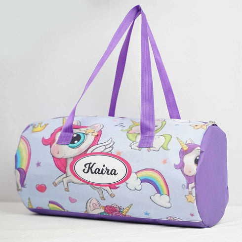 Personalised Unicorn Printed Swimming Duffle Bag for Kids