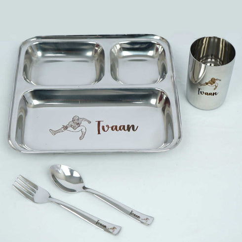 Personalised 3 in 1 Thali Set Stainless Steel Material