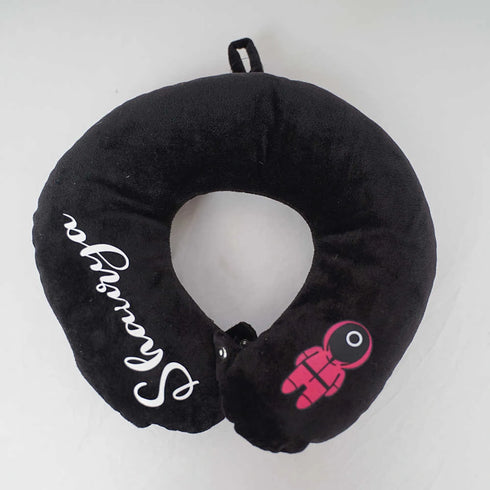 Personalised Printed Kids Neck Pillow - Black