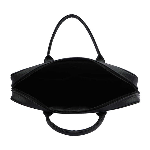 Check Pattern Printed Canvas and PU Laptop Bag - Uncommongifts.in