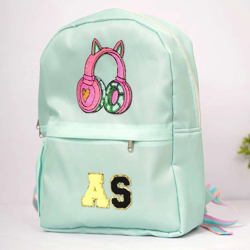 Personalized Kids Backpack with Patch and Initial Letter