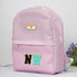 Personalized Kids Backpack with Patch and Initial Letter - Purple