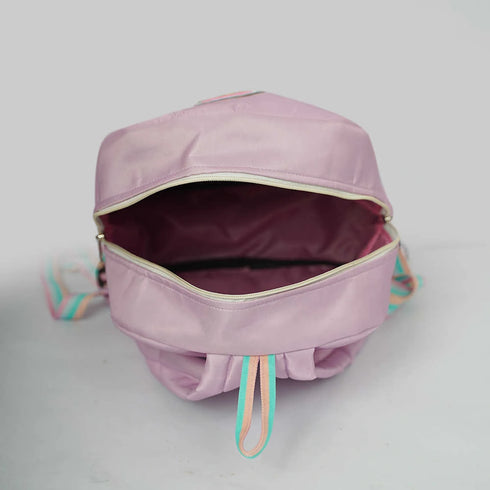 Personalized Kids Backpack with Patch and Initial Letter - Purple