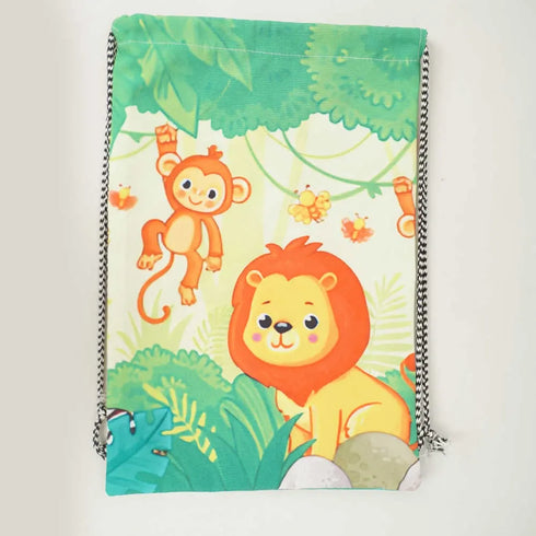 Personalized Animal Printed Drawstring Bag for Kids