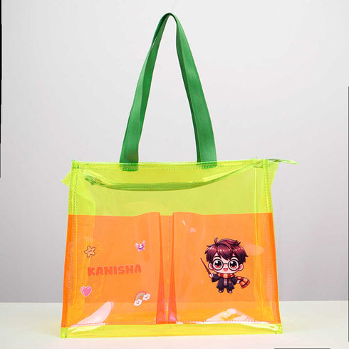 Personalised Kids Jelly Tote Bag - Green