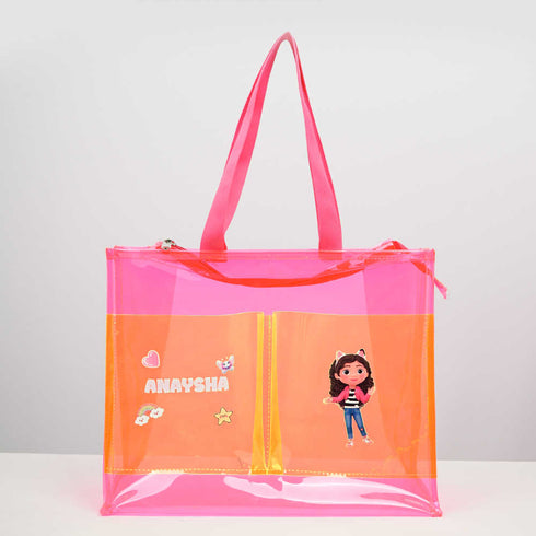 Personalised Kids Jelly Tote Bag - Pink