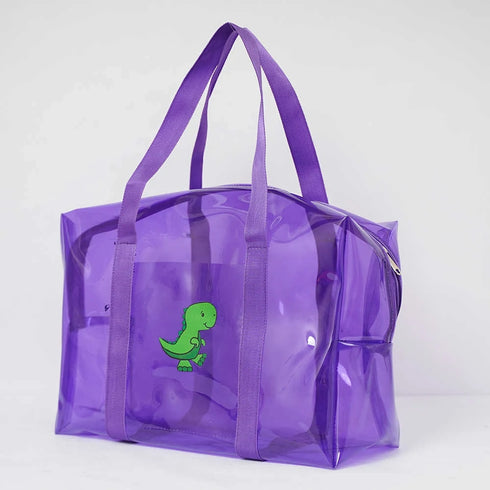 Personalised Kids Jelly Duffle Bag & Pouch Combo - Purple