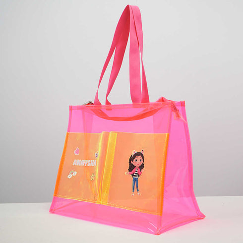 Personalised Kids Jelly Tote Bag - Pink