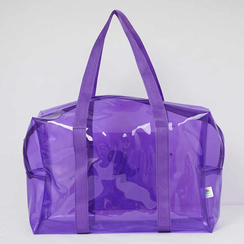 Personalised Kids Jelly Duffle Bag & Pouch Combo - Purple